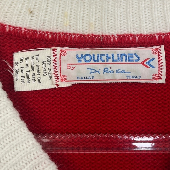 Vintage Cheerleader Varsity Broncho Grease Style V Neck Jumper Medium - Picture 3 of 3